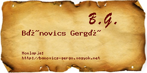 Bánovics Gergő névjegykártya