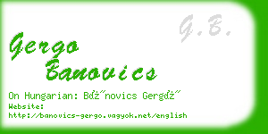 gergo banovics business card